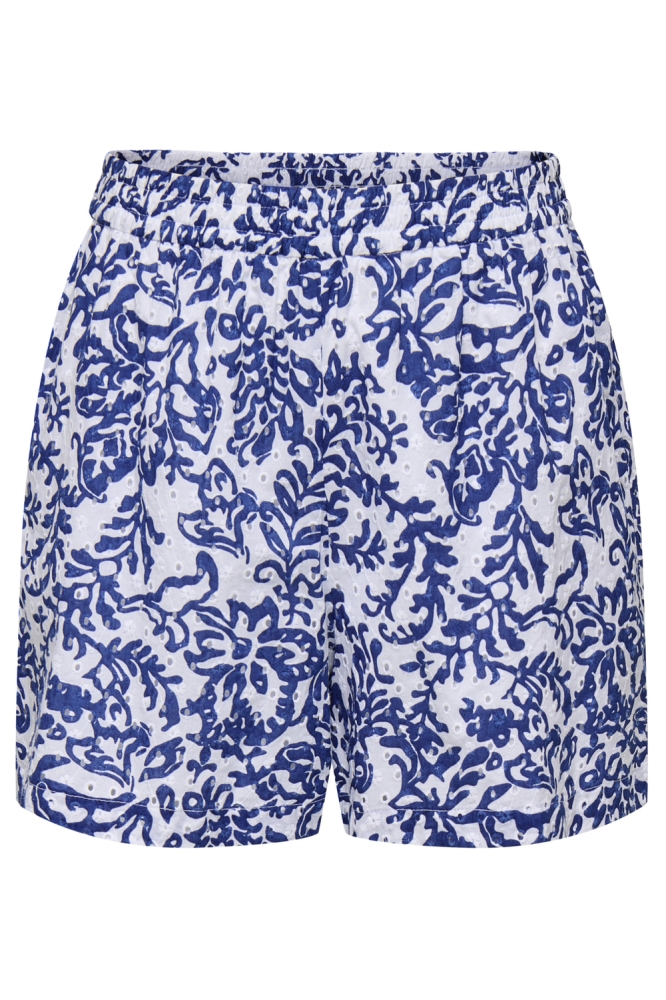 ONLKELLY CHANEE EMB SHORTS WVN 15350013 CLOUD DANCER/W ESTATE BLUE